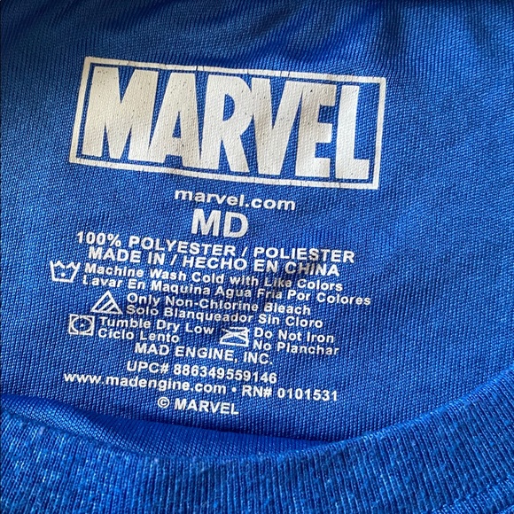 3/$10 Blue Captain America T-Shirt Dri-Fit medium - Picture 2 of 2